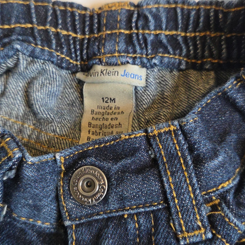 Calvin Klein Toddler 12M Dark Blue Denim Jeans - Kids Bottoms - Picture 3 of 4
